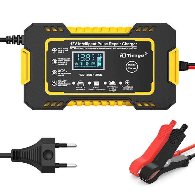 Carregador de bateria automotivo inteligente 12 V Display Digital Automáticas Carregador De Bateria De Carro Energia Reparação Puls-envio imediato