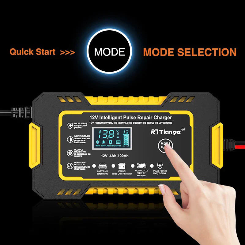 Carregador de bateria automotivo inteligente 12 V Display Digital Automáticas Carregador De Bateria De Carro Energia Reparação Puls-envio imediato